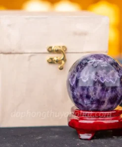 Quả Cầu Phong Thủy Đá Thạch Anh Tím - 0,71kg - 8cm - M25980