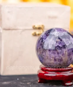 Qủa Cầu Đá Phong Thủy Thạch Anh Tím - 0,9kg M25981