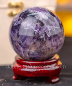 Qủa Cầu Đá Phong Thủy Thạch Anh Tím - 0,9kg M25981
