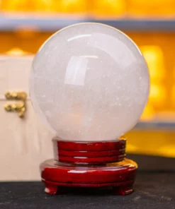 Qủa Cầu Phong Thủy Đá Thạch Anh Trắng - 3,87kg - 13,5cm - M26080