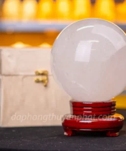 Qủa Cầu Phong Thủy Đá Thạch Anh Trắng - 5,15kg - 15cm - M26073