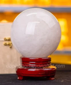 Qủa Cầu Phong Thủy Đá Thạch Anh Trắng - 4,18kg - 14cm - M060614