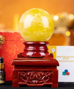 Quả Cầu Phong Thủy Đá Thạch Anh Vàng 1A - 1,6kg - M197716