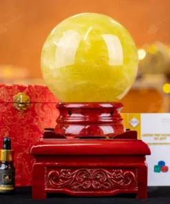 Quả Cầu Phong Thủy Đá Thạch Anh Vàng 1A - 3,78kg - M1977378
