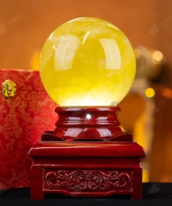 Quả Cầu Phong Thủy Đá Thạch Anh Vàng 1A - 4kg - M19774