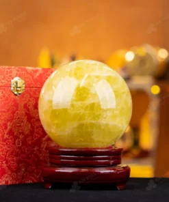 Quả Cầu Phong Thủy Đá Thạch Anh Vàng 1A - 4kg - M19774
