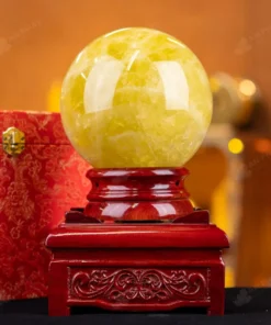 Quả Cầu Phong Thủy Đá Thạch Anh Vàng 1A - 4kg - M19774