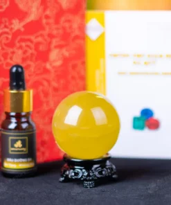 Quả Cầu Phong Thủy Đá Thạch Anh Vàng - 0,15kg - M1453015