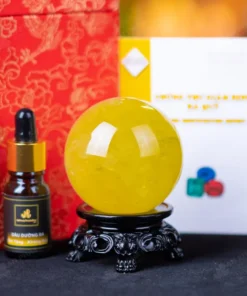 Quả Cầu Phong Thủy Đá Thạch Anh Vàng - 0,34kg - M1453034