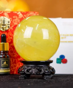 Quả Cầu Phong Thủy Đá Thạch Anh Vàng 1A Có Sao - 0,83kg - M1977083