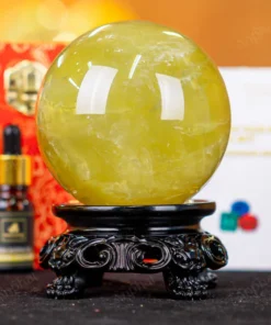 Quả Cầu Phong Thủy Đá Thạch Anh Vàng 1A - 1,08kg - M1977108
