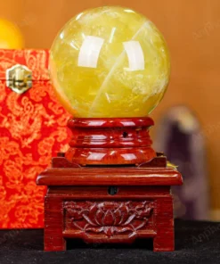 Quả Cầu Phong Thủy Đá Thạch Anh Vàng 1A Có Sao - 2,15kg - M1977215