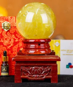 Quả Cầu Phong Thủy Đá Thạch Anh Vàng 1A Có Sao - 2,15kg - M1977215