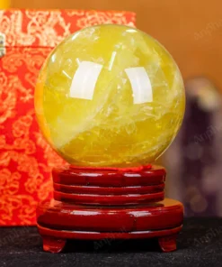 Quả Cầu Phong Thủy Đá Thạch Anh Vàng 1A Có Sao - 2,15kg - M1977215