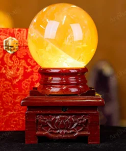 Quả Cầu Phong Thủy Đá Thạch Anh Vàng 1A Có Sao - 2,15kg - M1977215