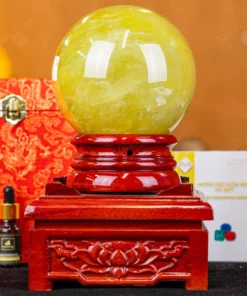 Quả Cầu Phong Thủy Đá Thạch Anh Vàng 1A - 3kg - M197730