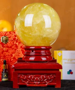 Quả Cầu Phong Thủy Đá Thạch Anh Vàng 1A Có Sao - 5,39kg - M1977539