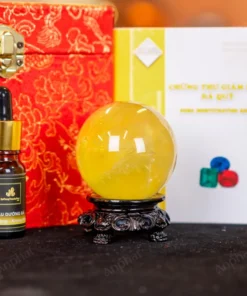 Quả Cầu Phong Thủy Đá Thạch Anh Vàng 2A Có Sao - 0,2kg - M260602