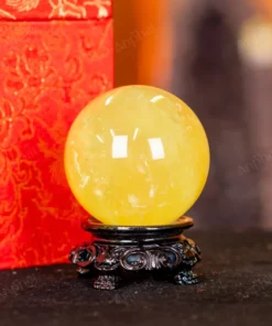 Quả Cầu Phong Thủy Đá Thạch Anh Vàng 2A Có Sao - 0,2kg - M260602