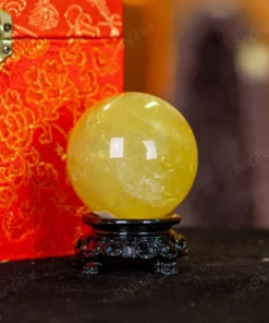 Quả Cầu Phong Thủy Đá Thạch Anh Vàng 2A Có Sao - 0,23kg - M2606023