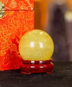 Quả Cầu Phong Thủy Đá Thạch Anh Vàng 2A Có Sao - 0,23kg - M2606023