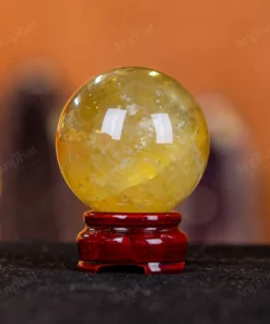 Quả Cầu Phong Thủy Đá Thạch Anh Vàng 2A Có Sao - 0,262kg - M26060262
