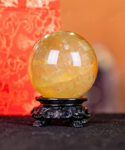 Quả Cầu Phong Thủy Đá Thạch Anh Vàng 2A Có Sao - 0,262kg - M26060262