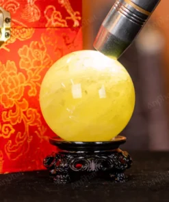 Quả Cầu Phong Thủy Đá Thạch Anh Vàng 2A - 0,311kg - M26060311