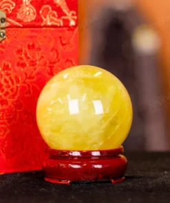 Quả Cầu Phong Thủy Đá Thạch Anh Vàng 2A - 0,311kg - M26060311