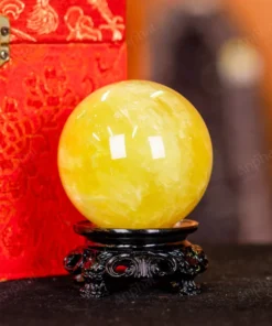 Quả Cầu Phong Thủy Đá Thạch Anh Vàng 2A - 0,311kg - M26060311