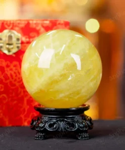Quả Cầu Phong Thủy Đá Thạch Anh Vàng 2A Có Sao - 0,85kg - M2606085