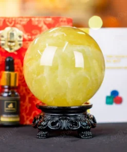 Quả Cầu Phong Thủy Đá Thạch Anh Vàng 2A Có Sao - 0,85kg - M2606085