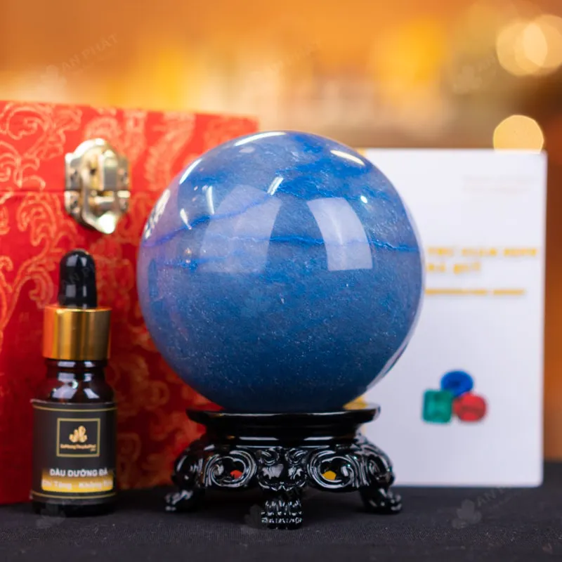 Quả Cầu Thạch Anh Xanh Nước Biển - 0,97kg - M2818097