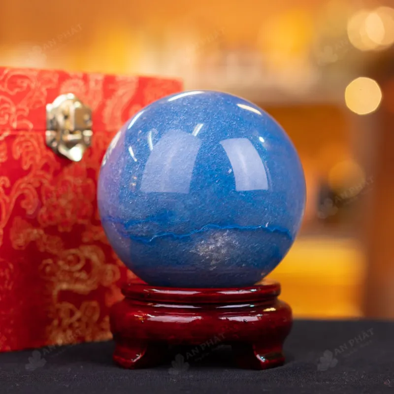 Quả Cầu Thạch Anh Xanh Nước Biển - 0,97kg - M2818097