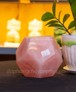 Quả Cầu 12 Mặt, Quả Cầu Đa Giác Thạch Anh Hồng - M1898