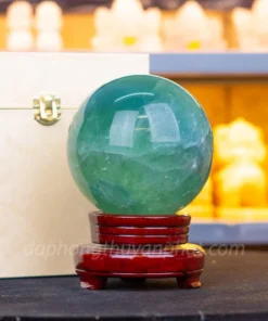 Quả Cầu Thạch Anh Xanh - Fluorite Xanh Trong Thấu Quang VIP 3.36Kg - 12.5cm M227240