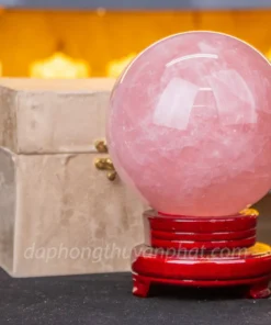 Quả Cầu Phong Thủy Đá Thạch Anh Hồng 4,35kg - 14cm M238111