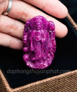 Mặt Phật Bản Mệnh | Mặt Phật A Di Đà Đá Ruby M2373 - 58,7g