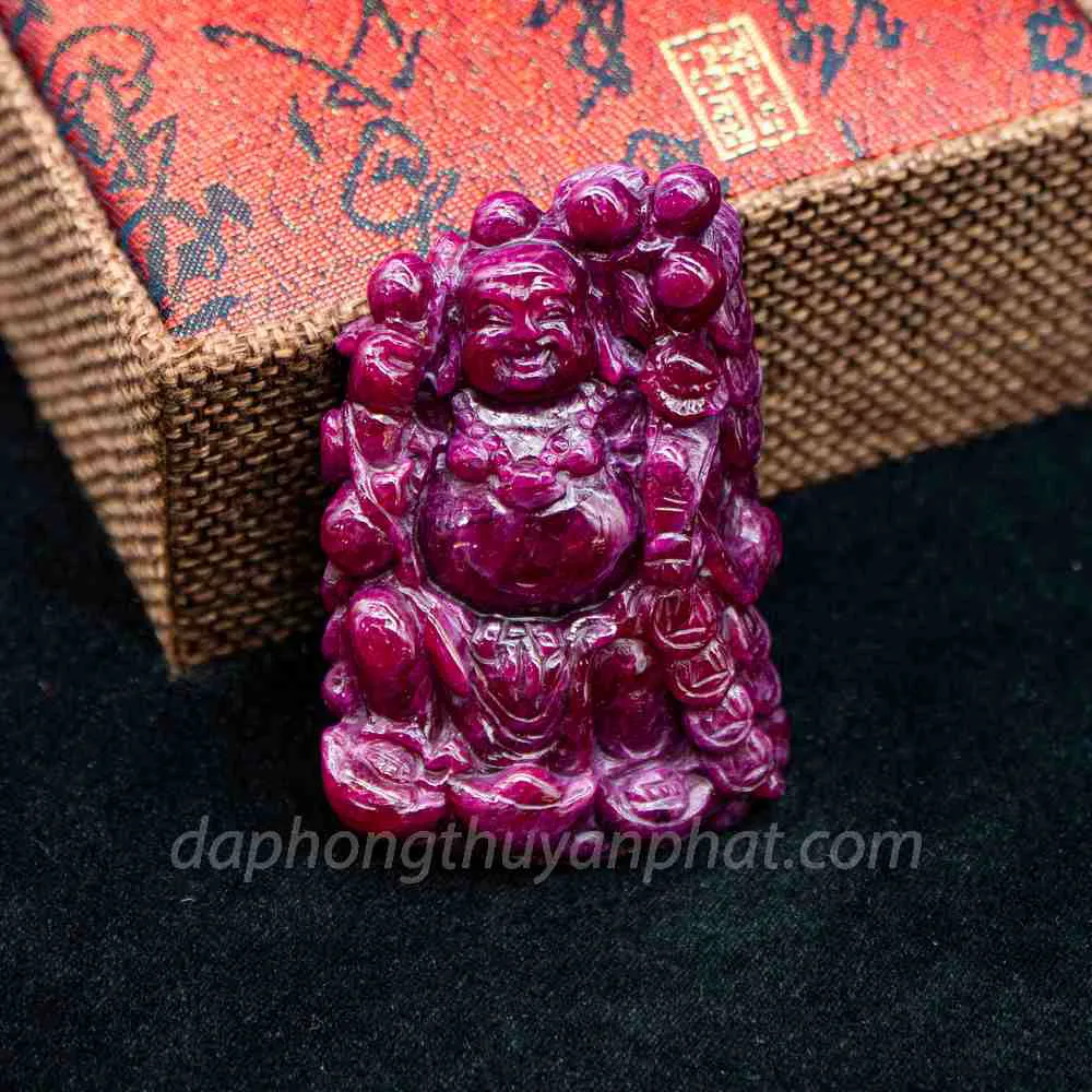 Mặt Phật Bản Mệnh | Mặt Phật Di Lạc Đá Ruby M2375 - 88,5g