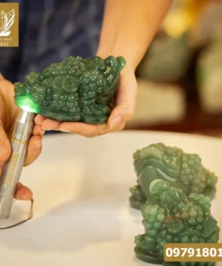 Cóc Ngậm Tiền Màu Xanh | Thiềm Thừ (Cóc 3 Chân, Cóc Ngậm Tiền) Thạch Anh Xanh - M1363