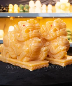 Cặp Tỳ Hưu Hoàng Long Vàng 25cm - M2692