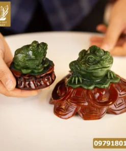 Thiềm Thừ Ngọc | Thiềm Thừ Ngọc Bích | Thiềm Thừ (Cóc 3 Chân, Cóc Ngậm Tiền) Ngọc Bích (Nephite) Siêu VIP - M0916 + M0772