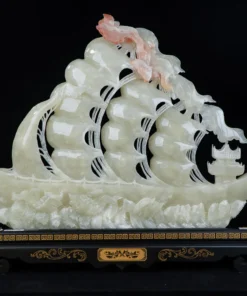 Tác Phẩm Thuận Buồm Đá Phong Thủy, Đá Ngọc Onyx (Quà Tặng Phong Thủy VIP) M2418