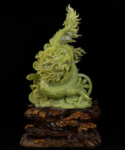 Tác Phẩm Nhất Long Nhả Ngọc Đá Phong Thủy, Đá Ngọc Onyx (Quà Tặng Phong Thủy VIP) M2376