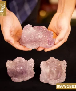 Thiềm Thừ (Cóc 3 Chân, Cóc Ngậm Tiền) Thạch Anh Tím - M1368