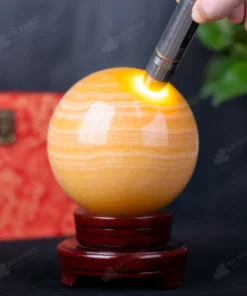 Quả Cầu Đá Phong Thủy Hoàng Long (Onyx) Vàng - 3,18kg - M1836318