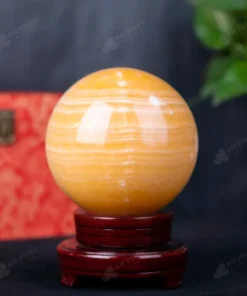 Quả Cầu Đá Phong Thủy Hoàng Long (Onyx) Vàng - 3,18kg - M1836318