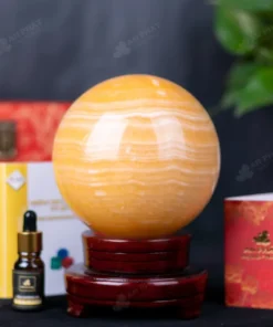 Quả Cầu Đá Phong Thủy Hoàng Long (Onyx) Vàng - 3,18kg - M1836318