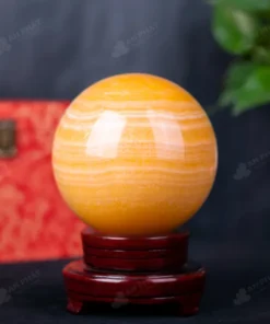 Quả Cầu Đá Phong Thủy Hoàng Long (Onyx) Vàng - 3,18kg - M1836318