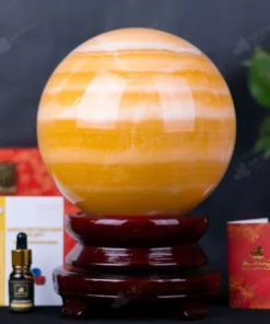 Quả Cầu Đá Phong Thủy Hoàng Long (Onyx) Vàng - 10,8kg - M1836108